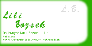 lili bozsek business card